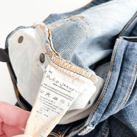 Nudie Jeans Co Womens Tight Long John Classic Denim Skinny Jeans Blue Size 27x34 - Picture 5 of 14